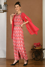 Joban Fashion Red Maslin Tunic