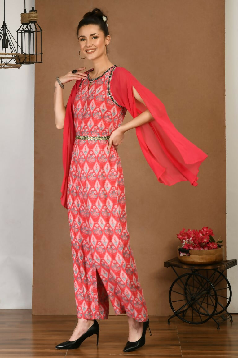Joban Fashion Red Maslin Tunic