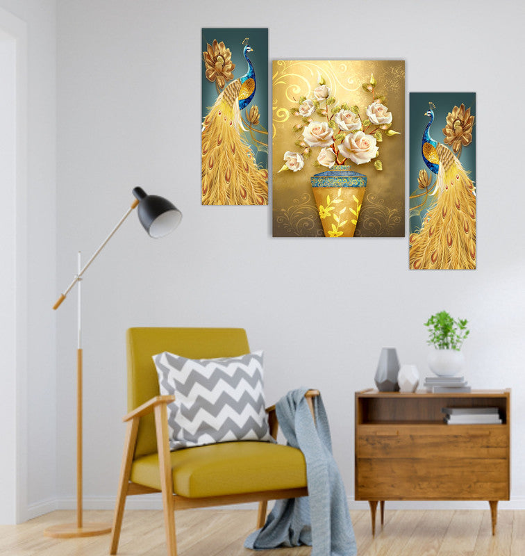 Tehzeeb Creations Set Of 3 Digital Wall Painting