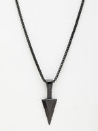 NVR Men's Black Rhodium-Plated Arrow-Shaped Pendant With Chain