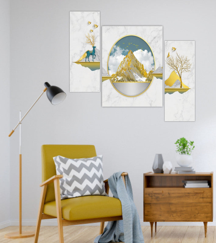 Tehzeeb Creations Set Of 3 Digital Wall Painting