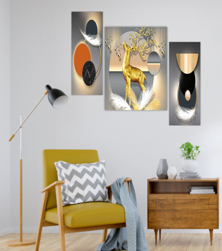 Tehzeeb Creations Set Of 3 Digital Wall Painting