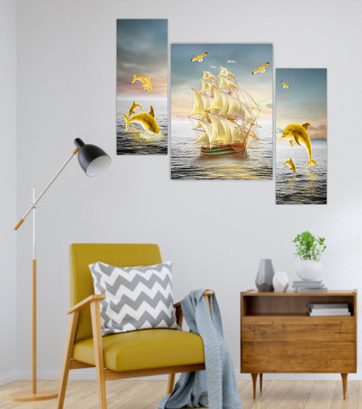 Tehzeeb Creations Set Of 3 Digital Wall Painting