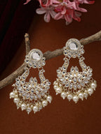 NVR Women Gold-Plated Kundan Chandbali Earrings - Distacart