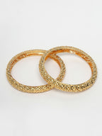 NVR Women's Set of 2 Gold-Plated Handcrafted Traditional Bangles - Distacart