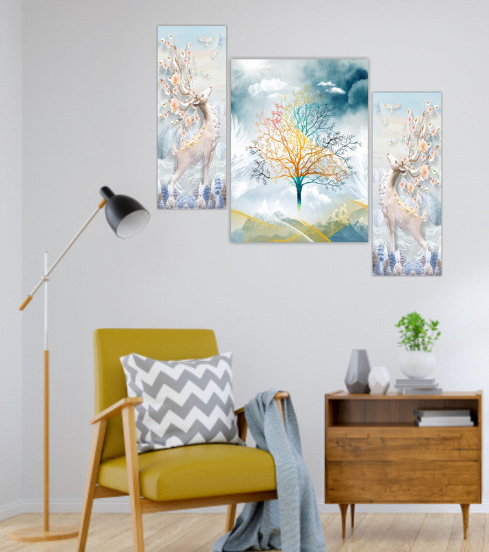 Tehzeeb Creations Set Of 3 Digital Wall Painting