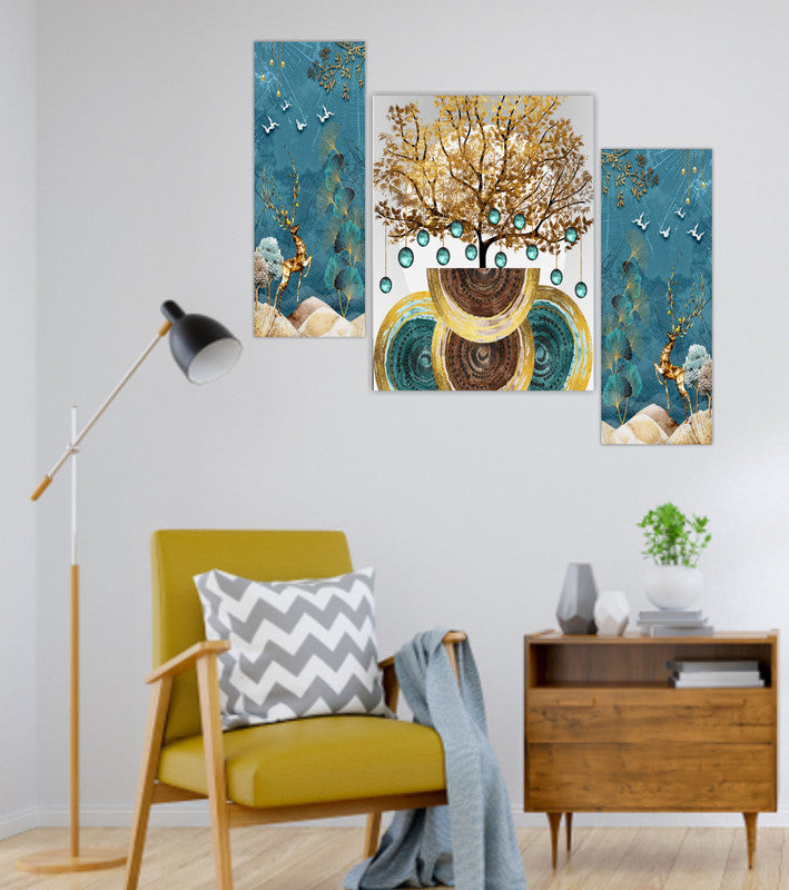 Tehzeeb Creations Set Of 3 Digital Wall Painting