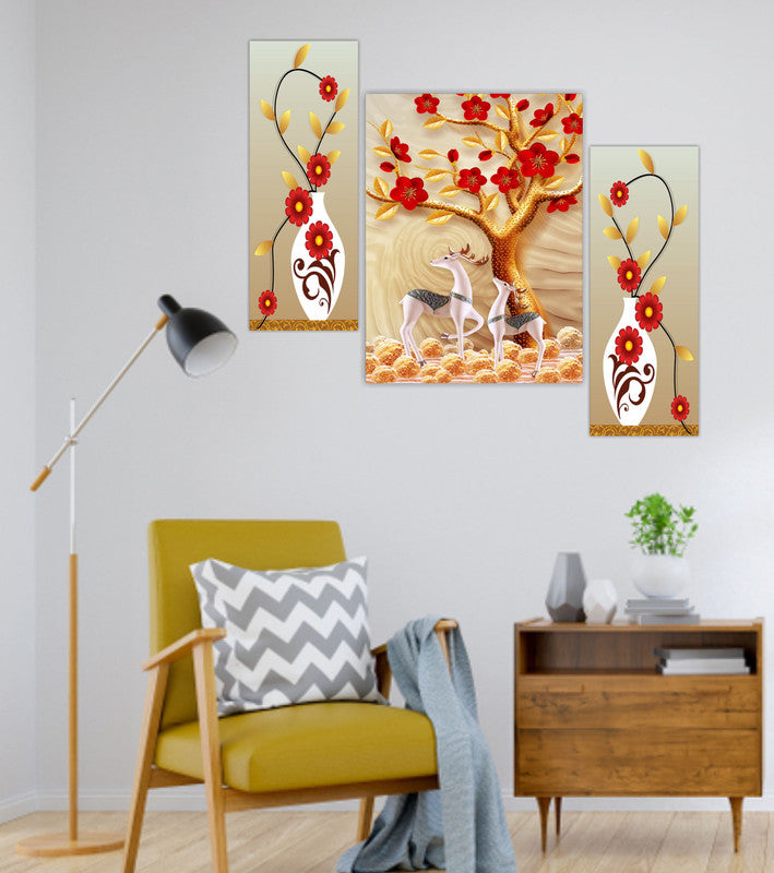 Tehzeeb Creations Set Of 3 Digital Wall Painting