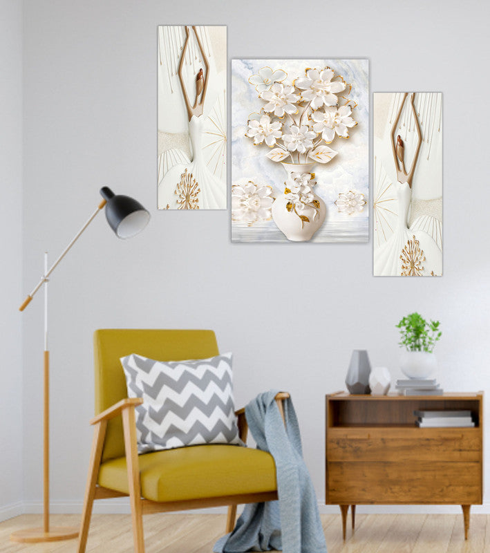 Tehzeeb Creations Set Of 3 Digital Wall Painting