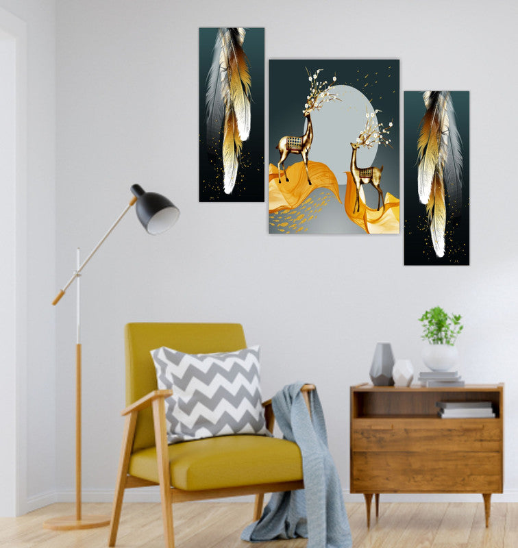Tehzeeb Creations Set Of 3 Digital Wall Painting