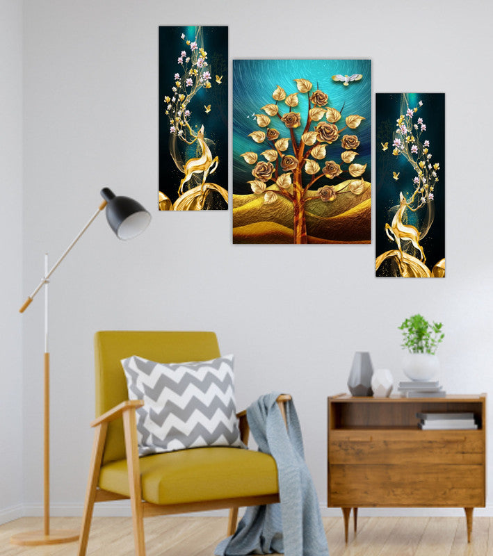 Tehzeeb Creations Set Of 3 Digital Wall Painting