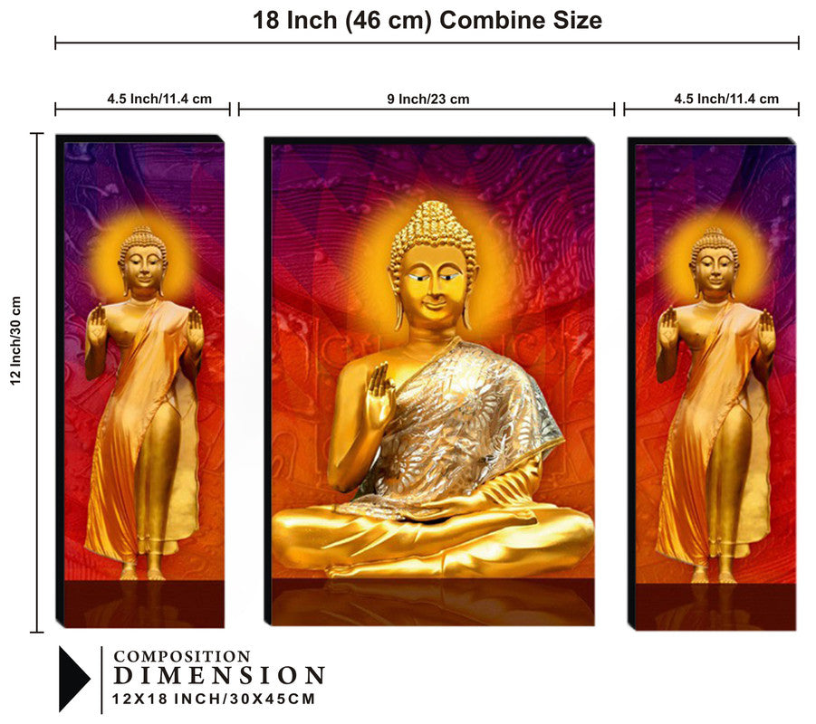 Tehzeeb Creations Set Of 3 Digital Wall Painting