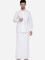 Ramraj Cotton Mens Full Sleeve Formal Poly Cotton White Shirt