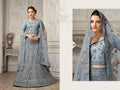 Grey Net Fancy Zari Embroidered work Lehenga Choli with Dupatta - Heer