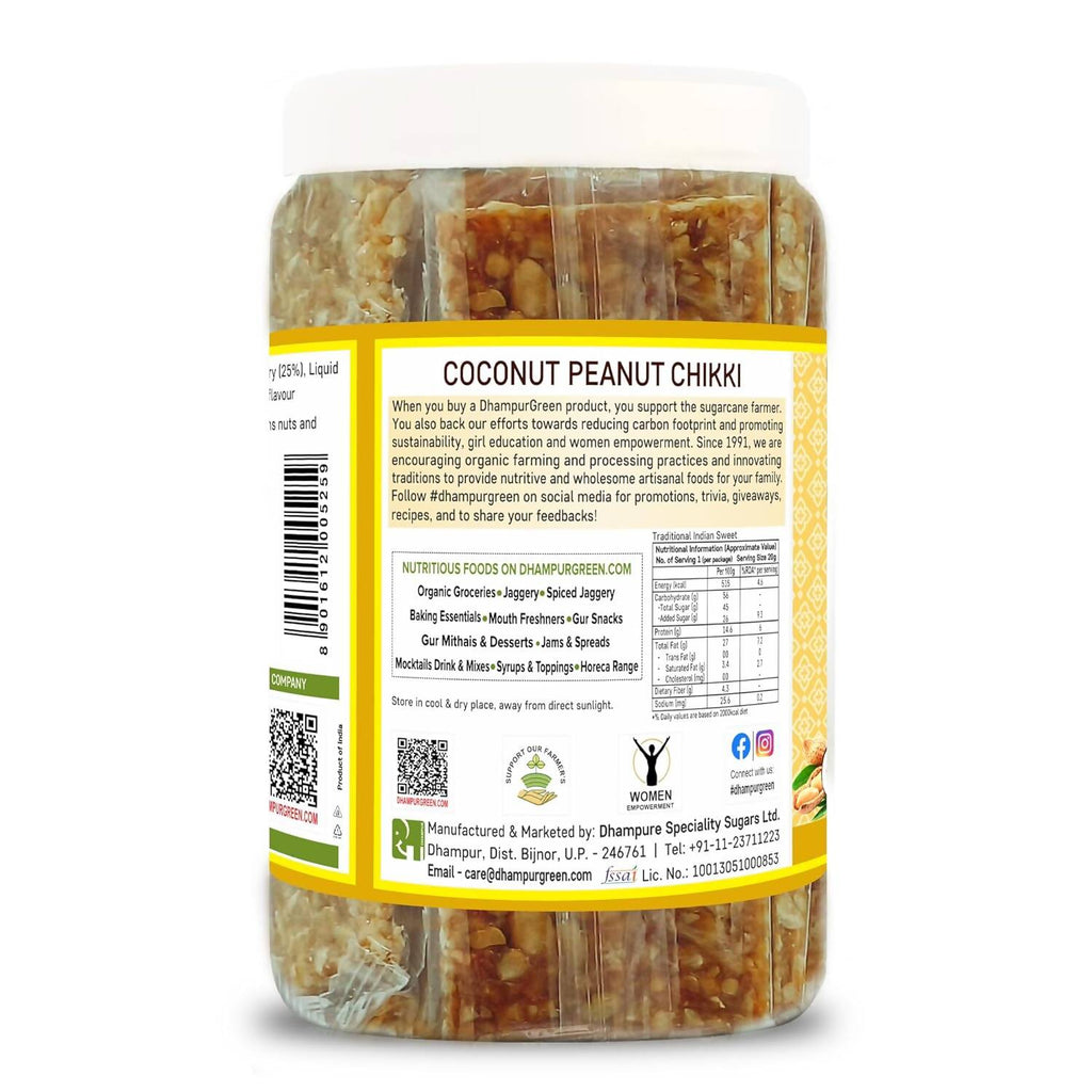 Dhampur Green Coconut Peanut Chikki - Distacart