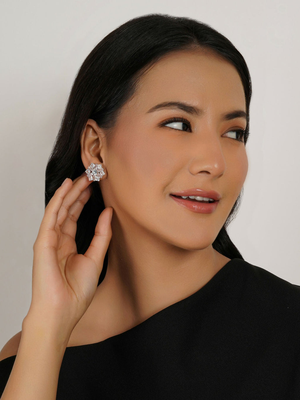 stone stud (Rose gold) - Ruby Raang - Distacart
