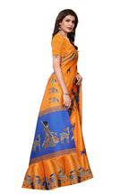 Vamika Orange Kalamkari With Jhalar Khadi Silk Saree - Distacart