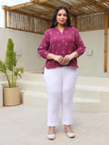 Juniper Women's The Mishri Wine Cotton A-Line Tunic