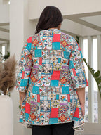 Juniper Women's The Digitopia Multi-Coloured Rayon Printed High-Low Tunic