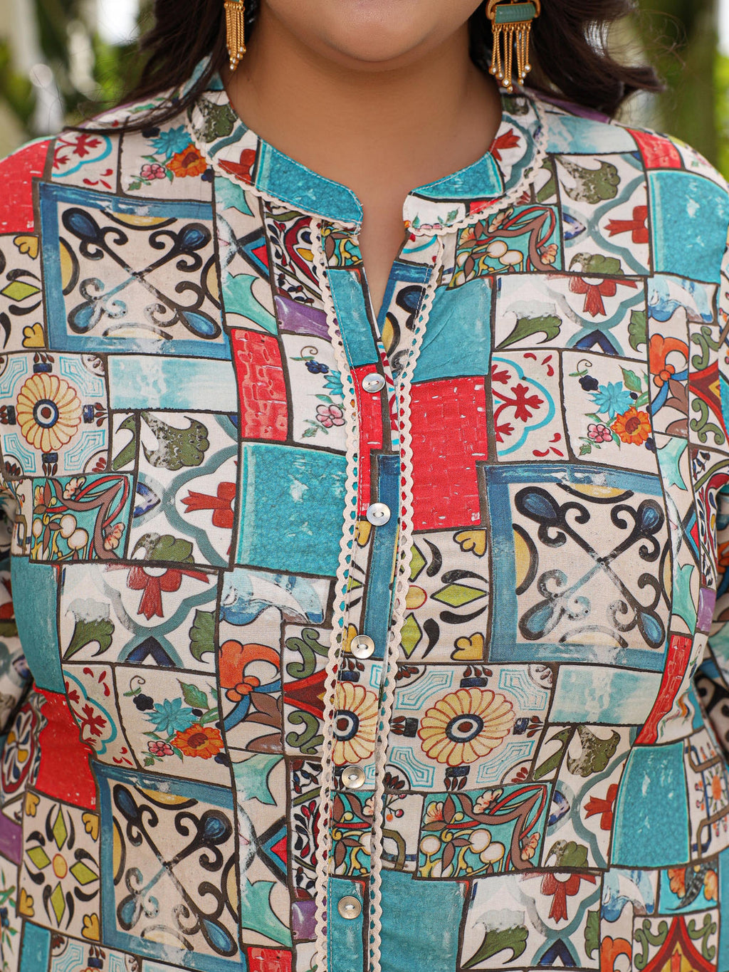 Juniper Women's The Digitopia Multi-Coloured Rayon Printed High-Low Tunic