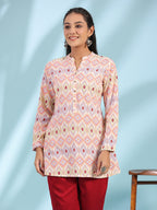Juniper Women's The Crafted Geometrics Ivory Geometric Printed Rayon Tunic
