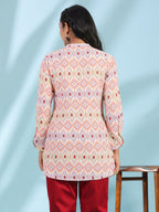 Juniper Women's The Crafted Geometrics Ivory Geometric Printed Rayon Tunic