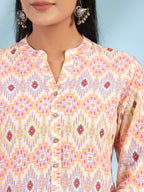 Juniper Women's The Crafted Geometrics Ivory Geometric Printed Rayon Tunic