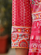 Juniper Women Pink Cotton Cambric printed & Embroidered Tunic