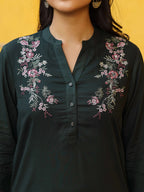 Juniper Green Modal Rayon Embroidered Tunic - Distacart