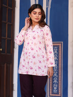Juniper Women's Pink Floral Printed Tunic in Rayon