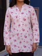 Juniper Women's Pink Floral Printed Tunic in Rayon