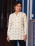 Juniper Women's Pista Green Floral Printed Tunic in Rayon