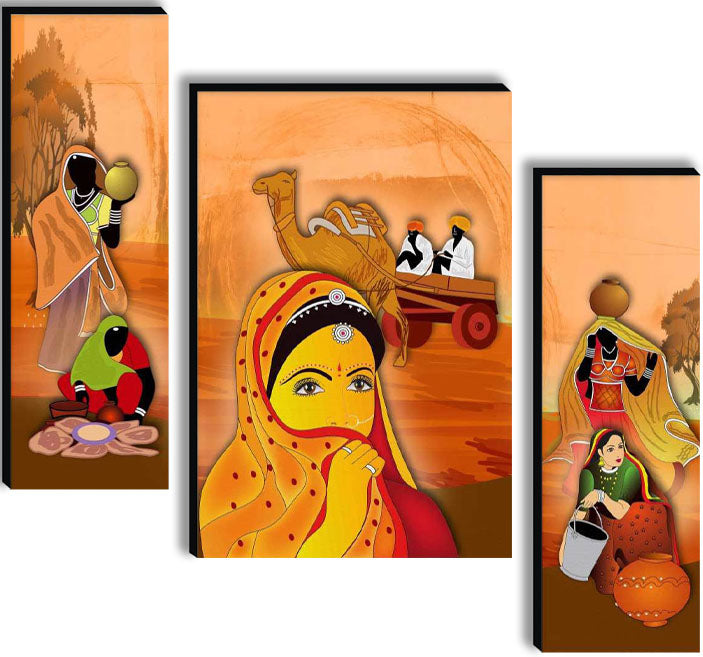 Tehzeeb Creations Set Of 3 Digital Wall Painting