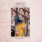 Yellow Colored Jacquard Silk Embroidered Saree With Blouse - Norita Royal Adveka