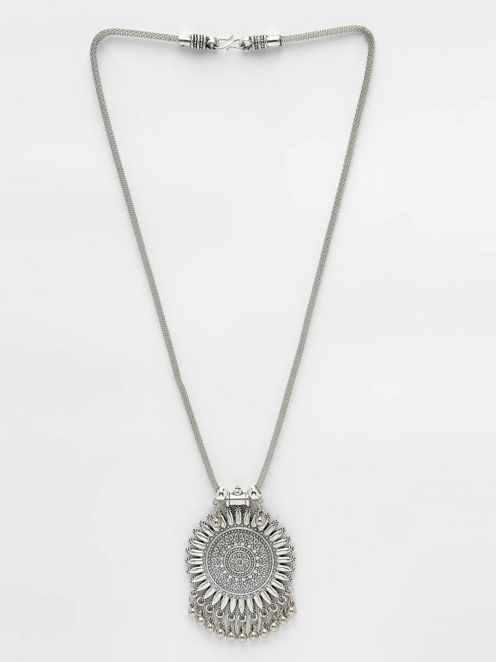 NVR Women's Silver-Toned German Silver Oxidised Pandent