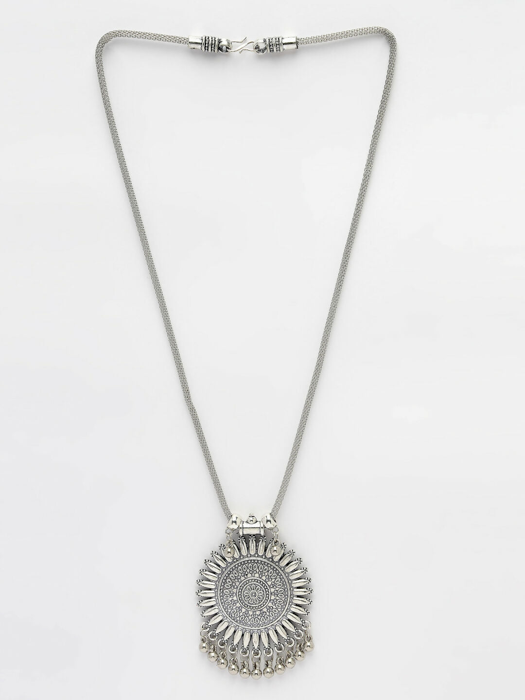 NVR Women's Silver-Toned German Silver Oxidised Pandent
