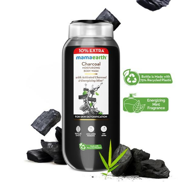 Mamaearth Charcoal Moisturizing Body Wash with Activated Charcoal & Energizing Mint for Skin