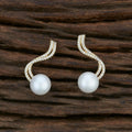 Joban Fashion Women Brass Golden White Ad Earrings - Distacart