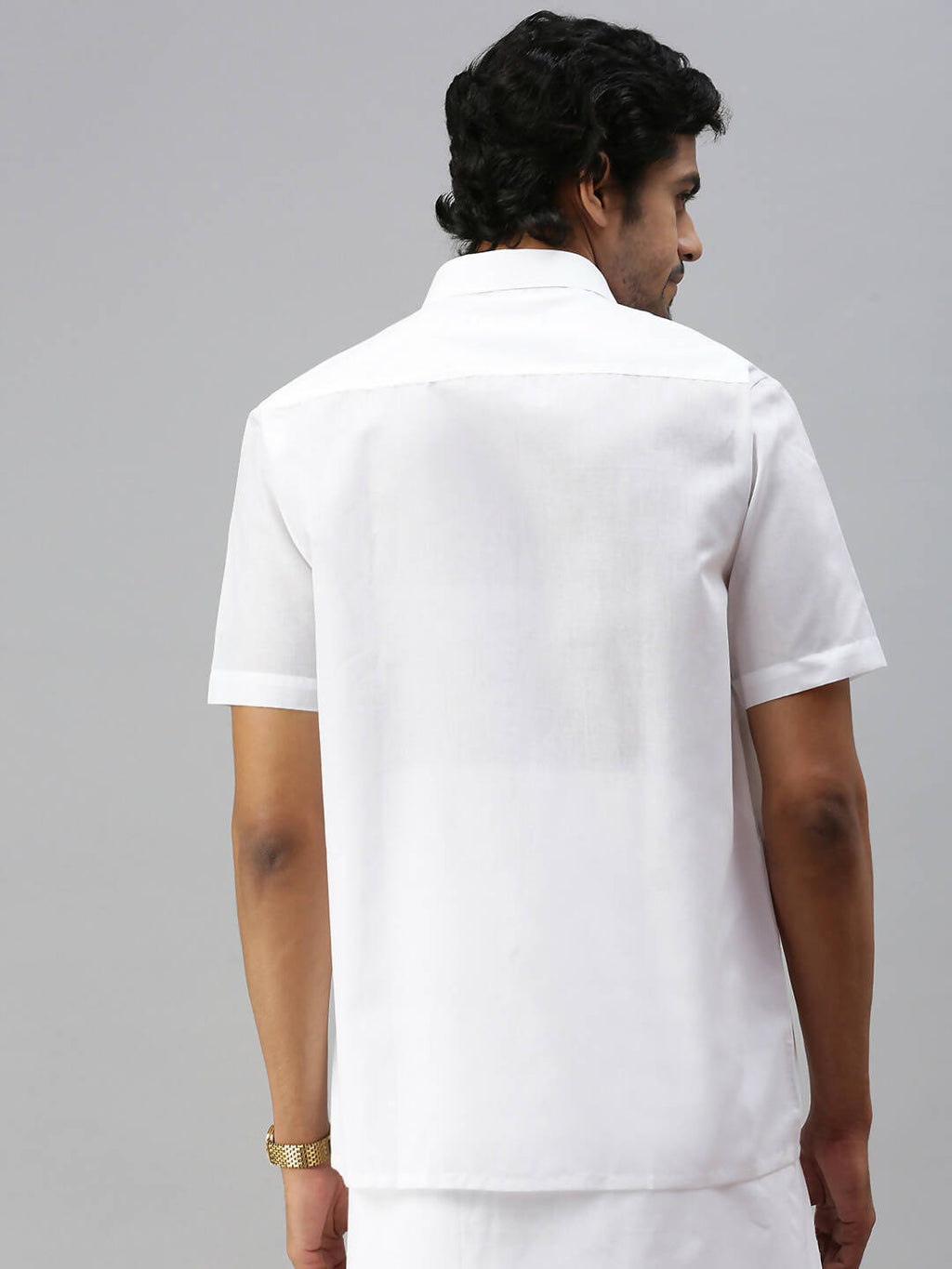 Ramraj Cotton Mens Half Sleeve Formal White Shirt