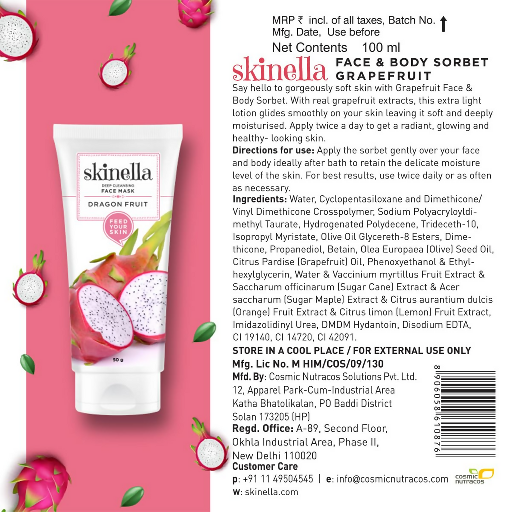 Skinella Dragon Fruit Instaglow Paste Face Mask