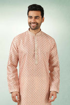 Raivat Ethnic Art Silk Printed Work Kurta Pajama In Pink Colour