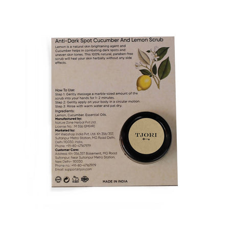 Tjori Anti-Dark Spot Cucumber And Lemon Scrub