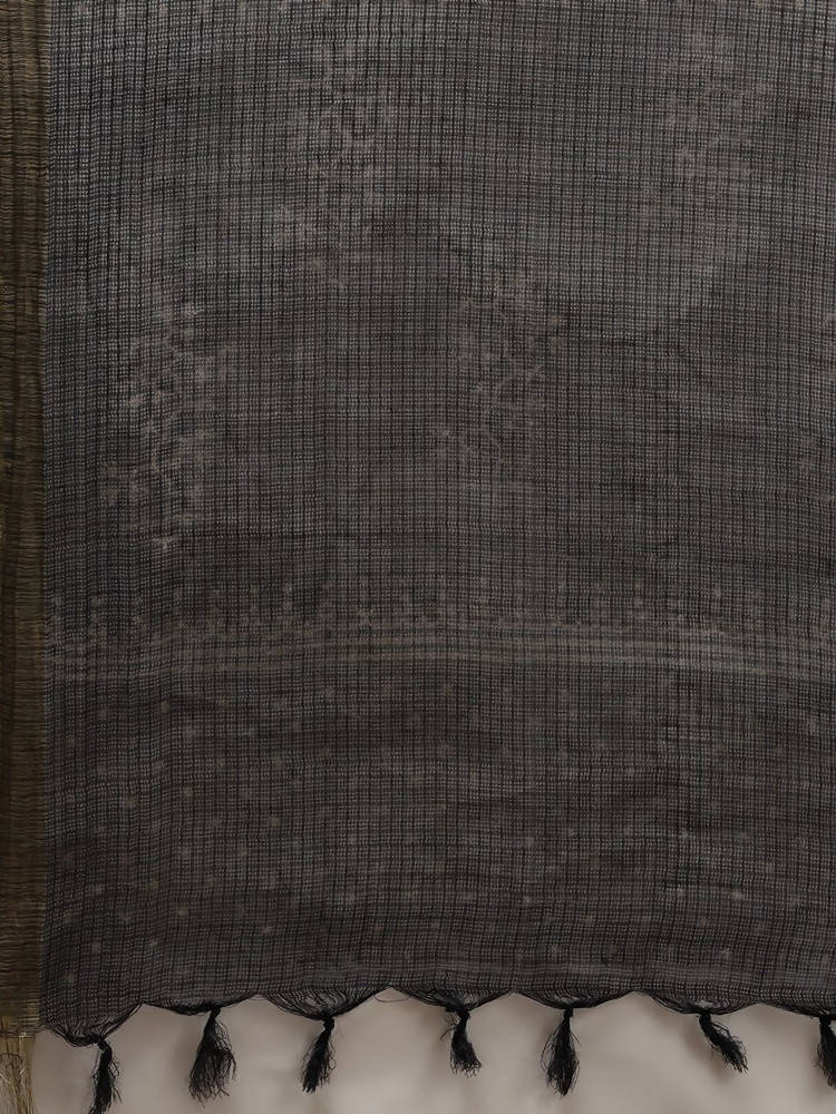 Yufta Women Black Printed Kurta with Sharara & With Dupatta