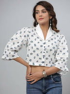 Juniper Women's White Printed Top - Distacart