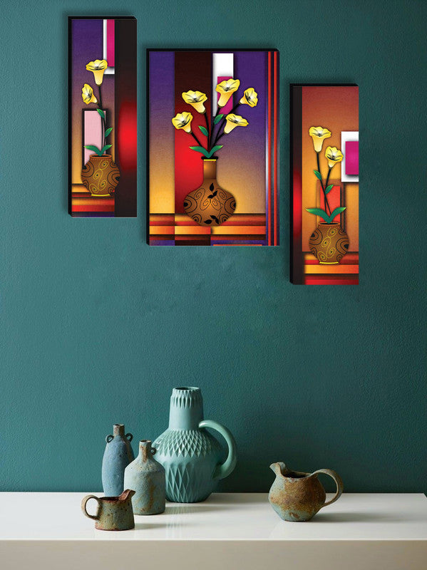 Tehzeeb Creations Set Of 3 Digital Wall Painting