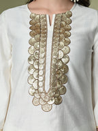 Sangria Embroidered Regular Gotta Patti Kurta with Palazzos