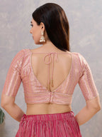 Joban Fashion Women Jacquard Light-Pink Stitched Blouse