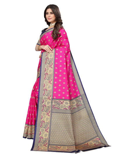 Vamika Pink Printed Art Silk Saree