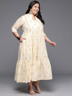 Ahalyaa Women's Traditional wear Ethnic Dress - Off White - Distacart