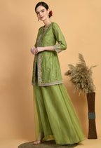 Joban Fashion Green Chanderi Kurta Set